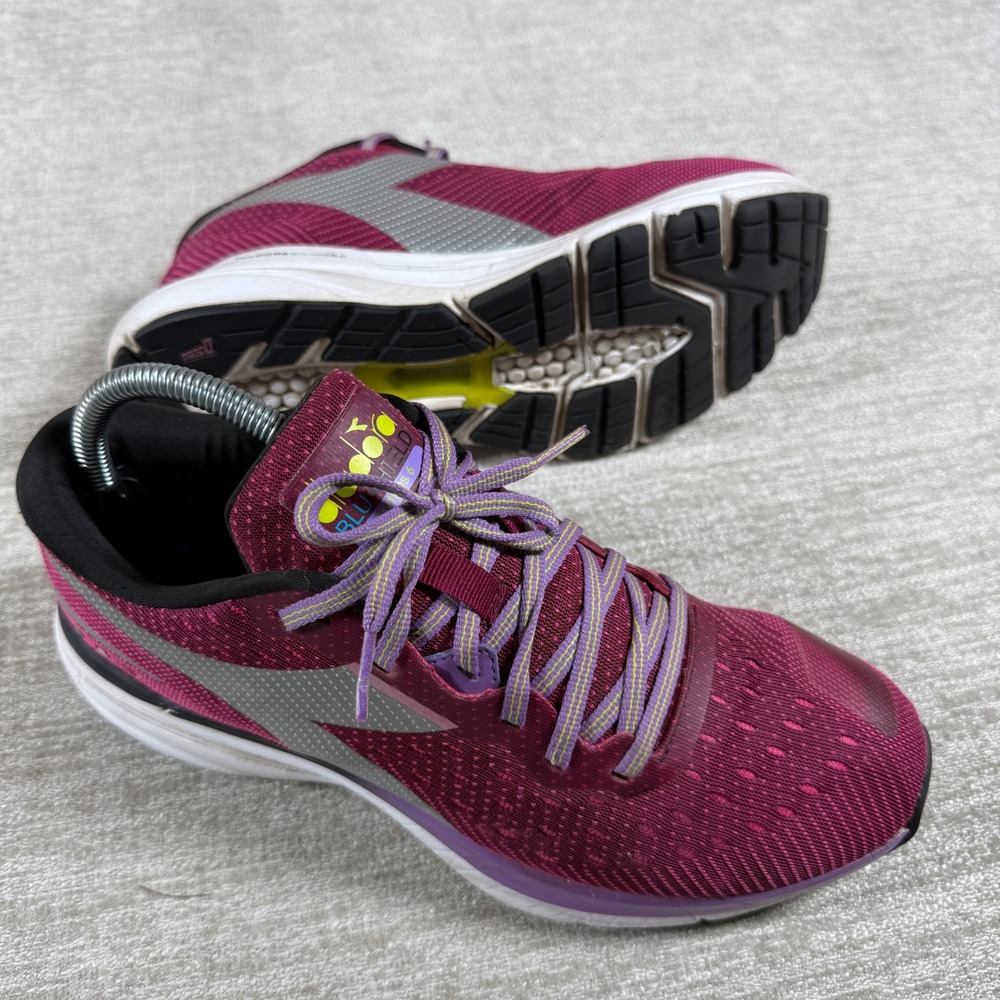 Diadora Mythos Blushield 6 Women 9 Magenta Purple Mesh Reflective Running Shoes